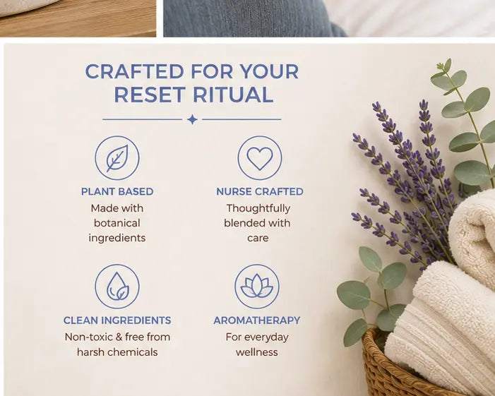 Benefits of Breathe & Reset Room & Linen Spray including plant-based ingredients, aromatherapy, and everyday wellness.