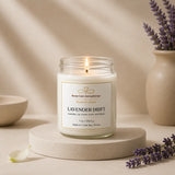 Lavender drift Tropical Soy Candle handcrafted by Nurse Calm Aromatherapy