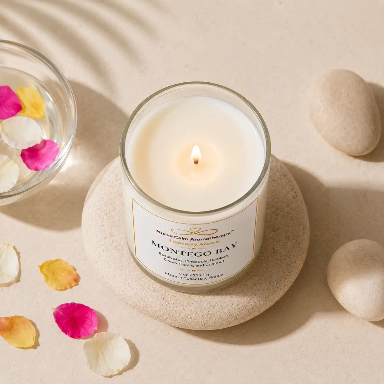 Montego Bay soy candle with cotton wick