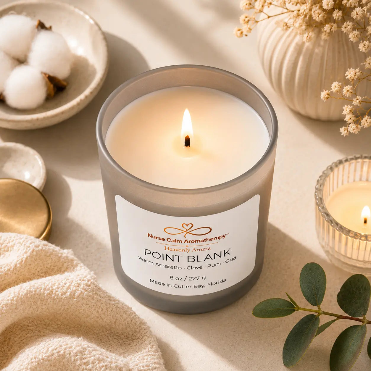 Point Blank soy candle with cotton wick