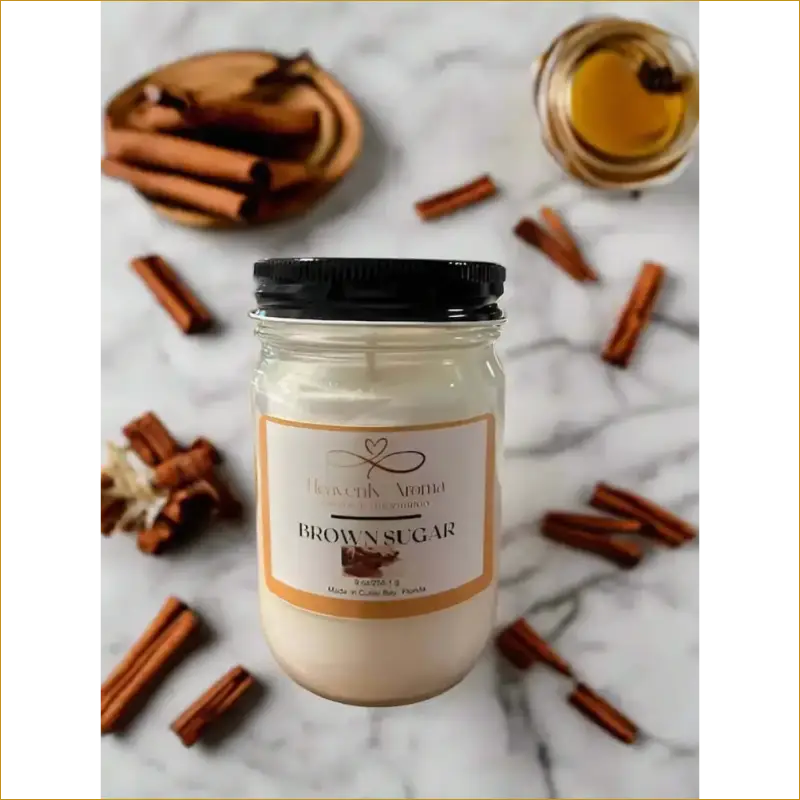 Brown Sugar Soy Candle in Glass Jar - Nurse Calm Aromatherapy™ by Heavenly Aroma