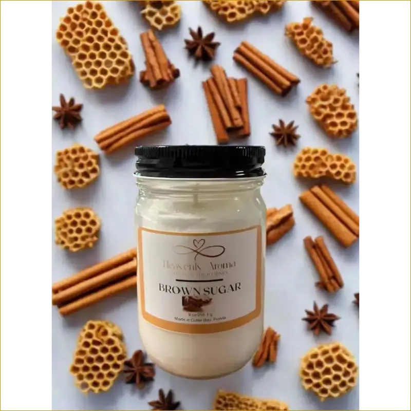 Brown Sugar Soy Candle in Glass Jar - Nurse Calm Aromatherapy™ by Heavenly Aroma