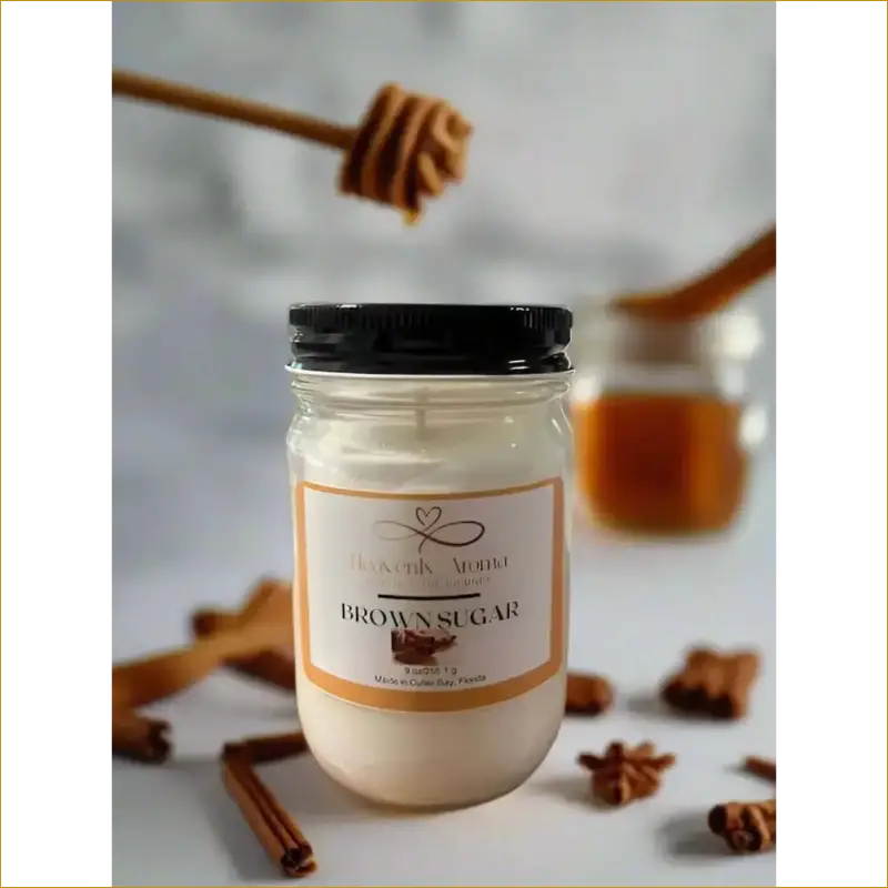 Brown Sugar Soy Candle in Glass Jar - Nurse Calm Aromatherapy™ by Heavenly Aroma