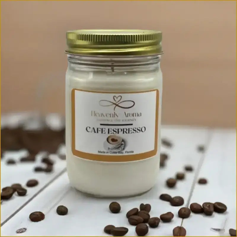 Café Espresso 9 oz Candle – Your Morning Mood in a Jar - Nurse Calm Aromatherapy™ by Heavenly Aroma