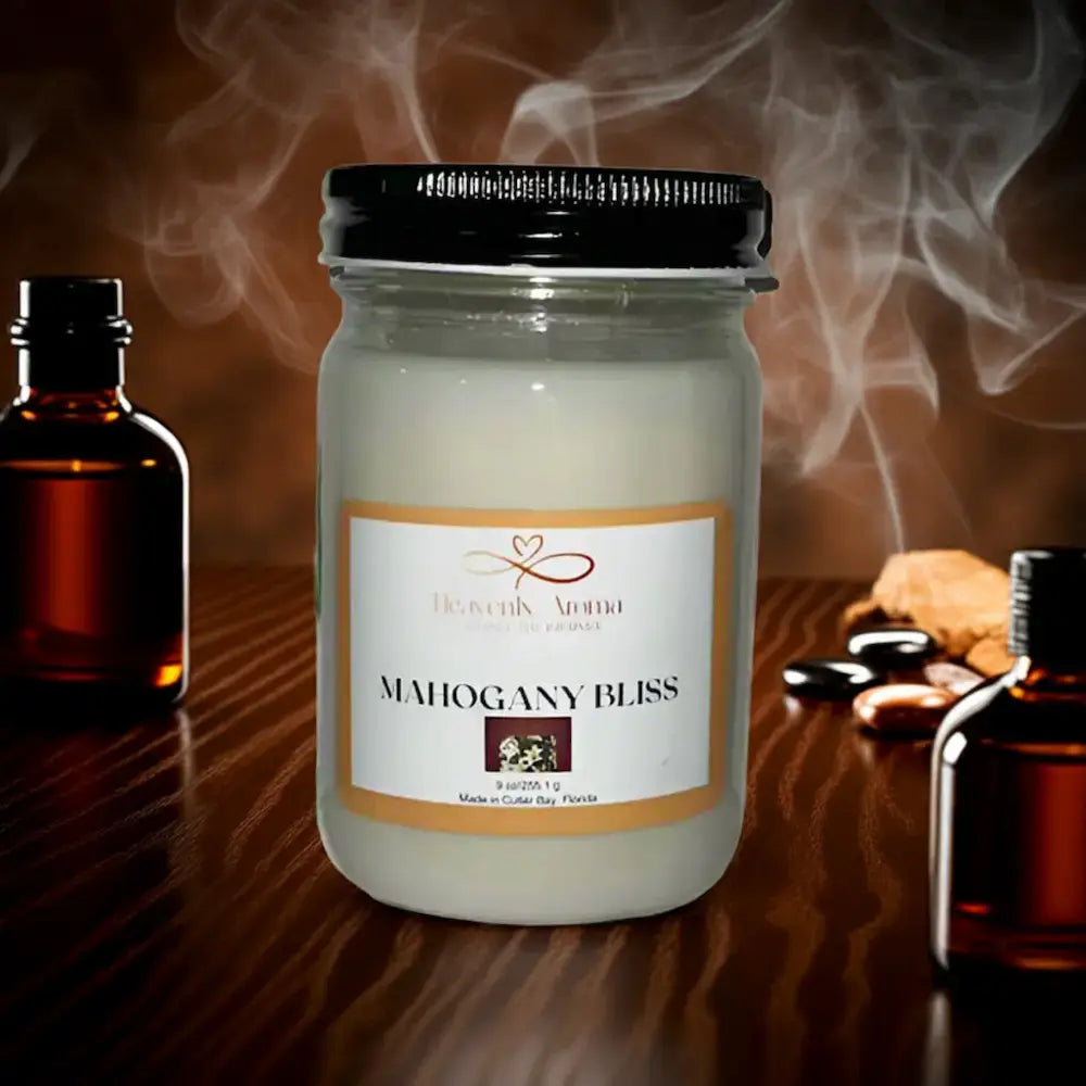 Mahogany Bliss – 8 oz Soy Candle | Sophisticated Warmth - Nurse Calm Aromatherapy™ by Heavenly Aroma