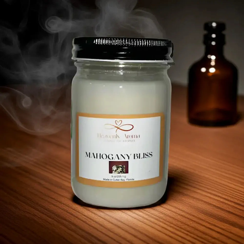 Mahogany Bliss – 8 oz Soy Candle | Sophisticated Warmth - Nurse Calm Aromatherapy™ by Heavenly Aroma