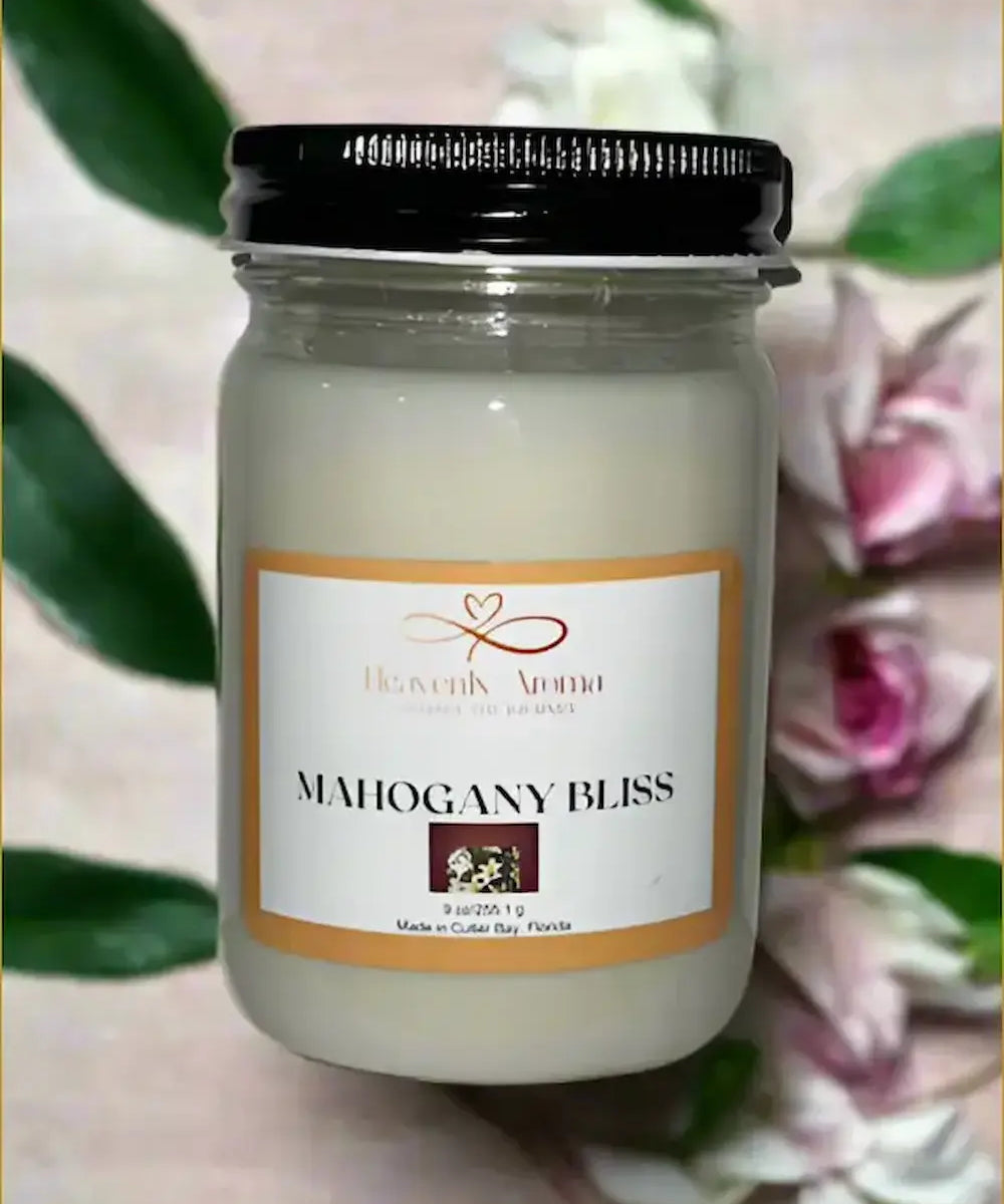 Mahogany Bliss – 8 oz Soy Candle | Sophisticated Warmth - Nurse Calm Aromatherapy™ by Heavenly Aroma