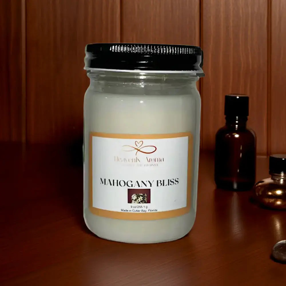 Mahogany Bliss – 8 oz Soy Candle | Sophisticated Warmth - Nurse Calm Aromatherapy™ by Heavenly Aroma